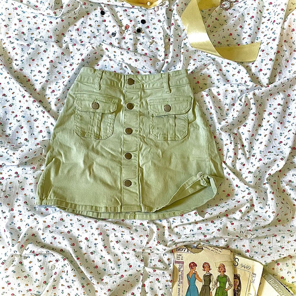 Green Altar’d State Button Skirt